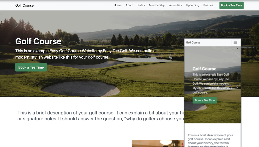 Easy Golf Course Website